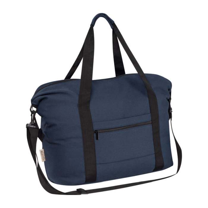 Újrahasznosított pamut sporttáska, sötétkék | Reklámajándék, reklámtárgy, céges ajándék, egyedi reklámajándék Reklámajándék | Újrahasznosított pamut sporttáska, sötétkék