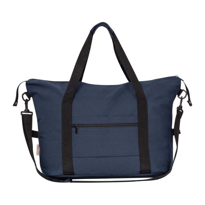 Újrahasznosított pamut sporttáska, sötétkék | Reklámajándék, reklámtárgy, céges ajándék, egyedi reklámajándék Reklámajándék | Újrahasznosított pamut sporttáska, sötétkék