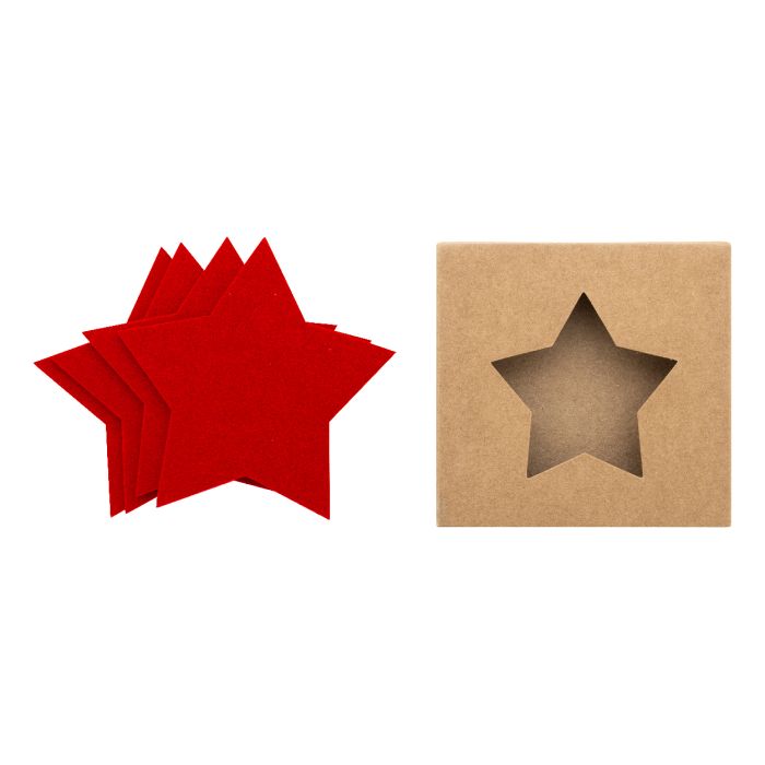 Reklámajándék | Vagnes RPET karácsonyi poháralátét szett, piros