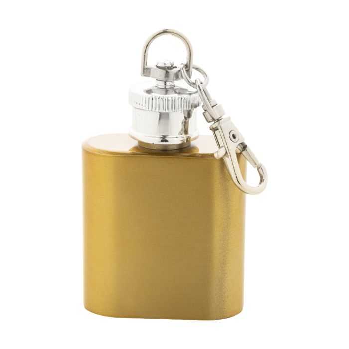 Reklámajándék | Vasco újrahasznosított rozsdamentes acél flaska kulcstartóval, arany