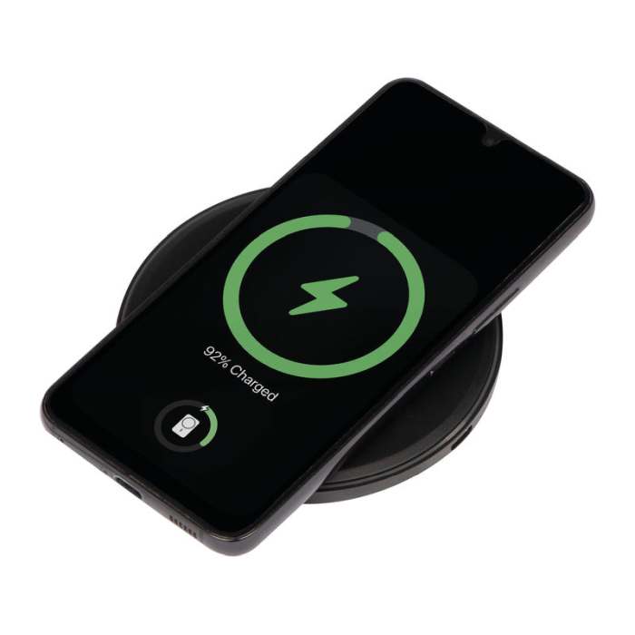 Vezeték nélküli töltő LED kijelzővel, fekete | Reklámajándék, reklámtárgy, céges ajándék, egyedi reklámajándék Reklámajándék | Vezeték nélküli töltő LED kijelzővel, fekete