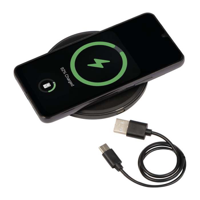 Vezeték nélküli töltő LED kijelzővel, fekete | Reklámajándék, reklámtárgy, céges ajándék, egyedi reklámajándék Reklámajándék | Vezeték nélküli töltő LED kijelzővel, fekete