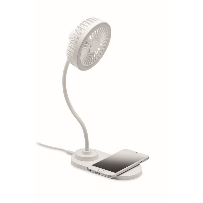 Viento asztali töltő ventilátorral, fehér