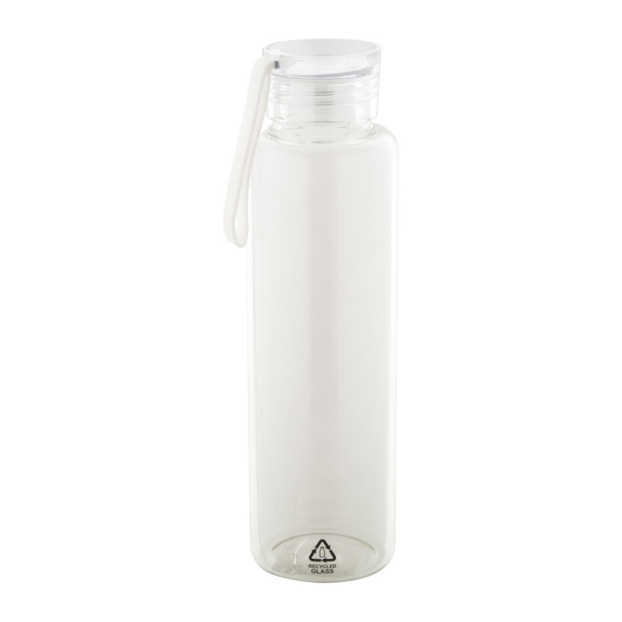 Reklámajándék | Vitrem újrahasznosított üveg kulacs, fehér, 550 ml
