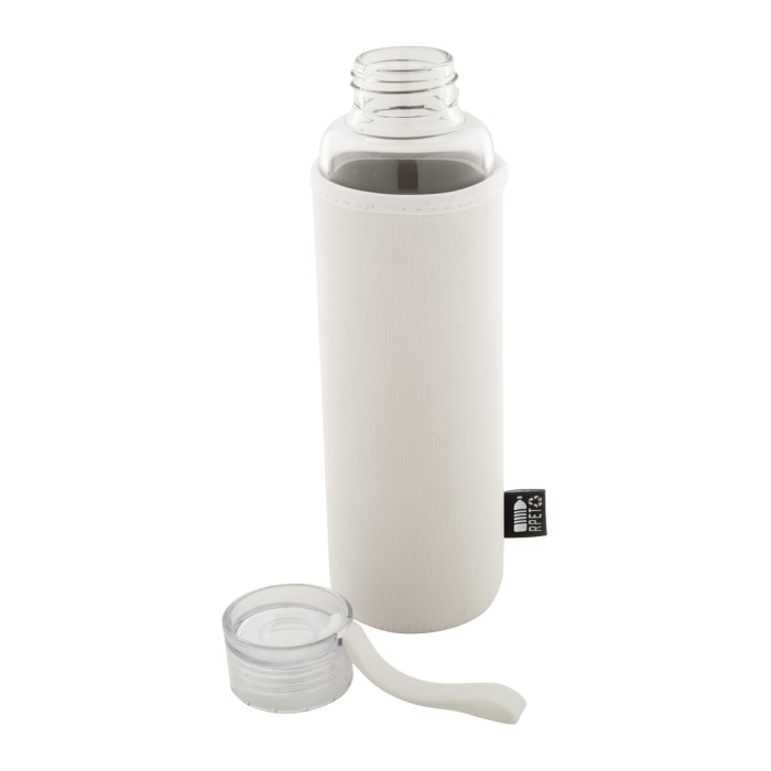 Reklámajándék | Vitrem újrahasznosított üveg kulacs, fehér, 550 ml