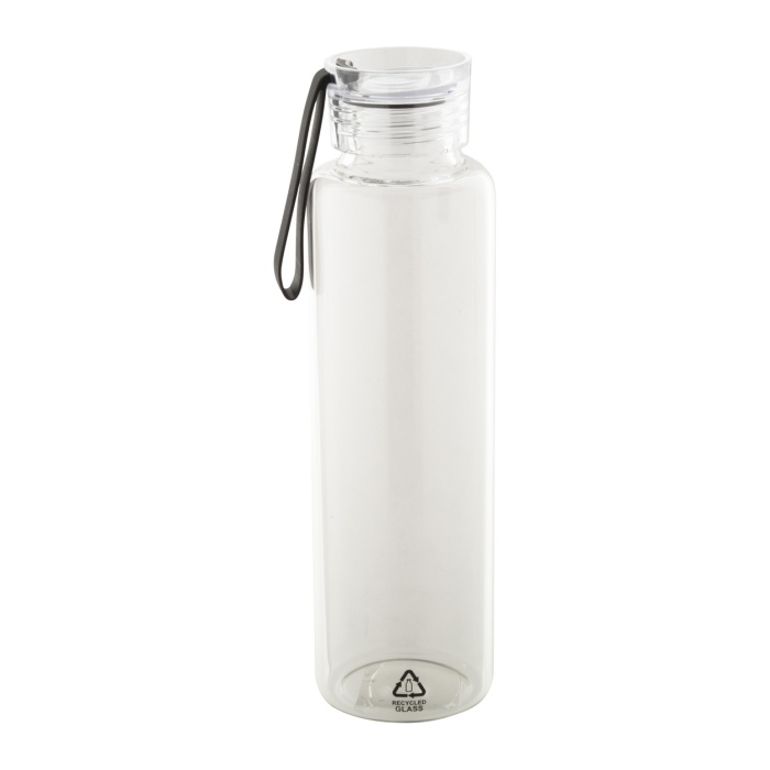 Reklámajándék | Vitrem újrahasznosított üveg kulacs, fekete, 550 ml