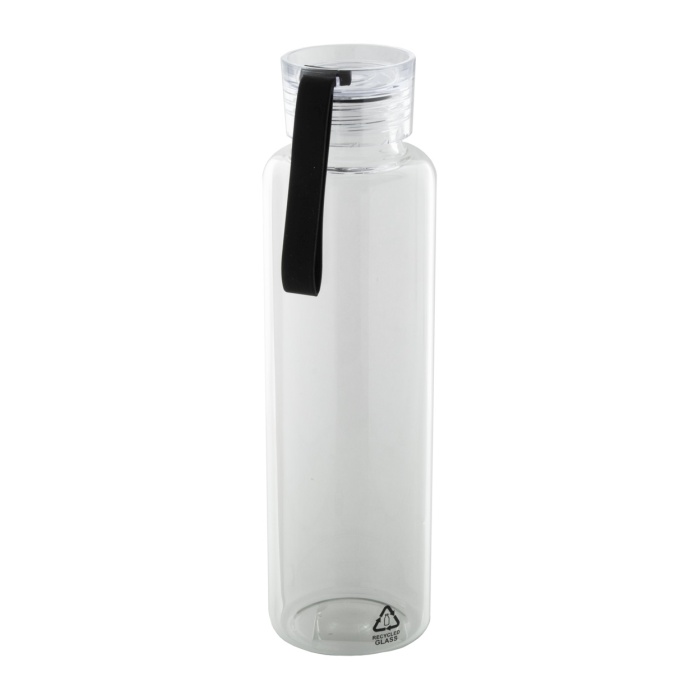 Reklámajándék | Vitrem újrahasznosított üveg kulacs, fekete, 550 ml