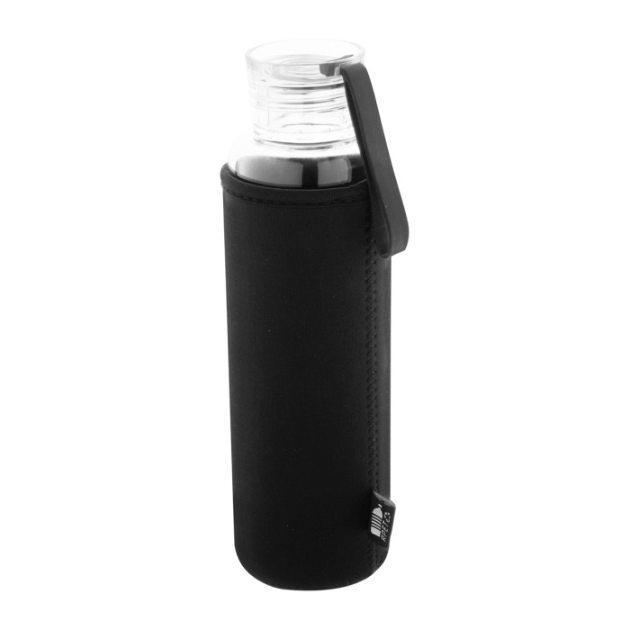 Reklámajándék | Vitrem újrahasznosított üveg kulacs, fekete, 550 ml