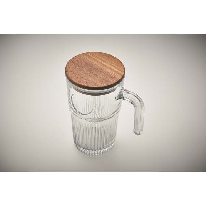 Reklámajándék | Vitrio Jar Üveg bögre 450 ml, átlátszó