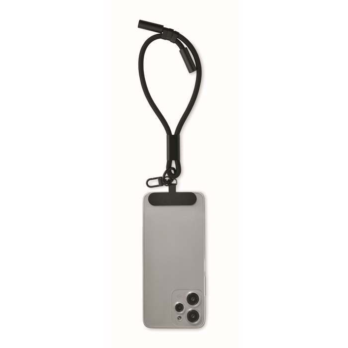 Reklámajándék | Vrist 60W töltő telefonos csuklópánt, fekete