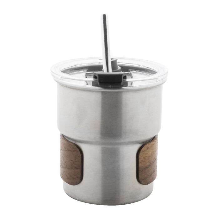 Waffee újrahasznosított rozsdamentes acél utazó pohár, ezüst | Reklámajándék, reklámtárgy, céges ajándék, egyedi reklámajándék Reklámajándék | Waffee újrahasznosított rozsdamentes acél utazó pohár, ezüst