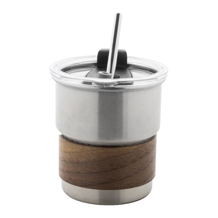 Reklámajándék | Waffee újrahasznosított rozsdamentes acél utazó pohár, ezüst