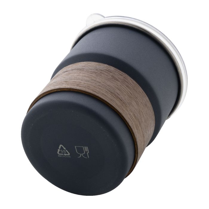 Waffee újrahasznosított rozsdamentes acél utazó pohár, sötét kék | Reklámajándék, reklámtárgy, céges ajándék, egyedi reklámajándék Reklámajándék | Waffee újrahasznosított rozsdamentes acél utazó pohár, sötét kék