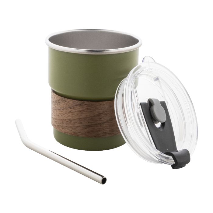 Waffee újrahasznosított rozsdamentes acél utazó pohár, zöld | Reklámajándék, reklámtárgy, céges ajándék, egyedi reklámajándék Reklámajándék | Waffee újrahasznosított rozsdamentes acél utazó pohár, zöld