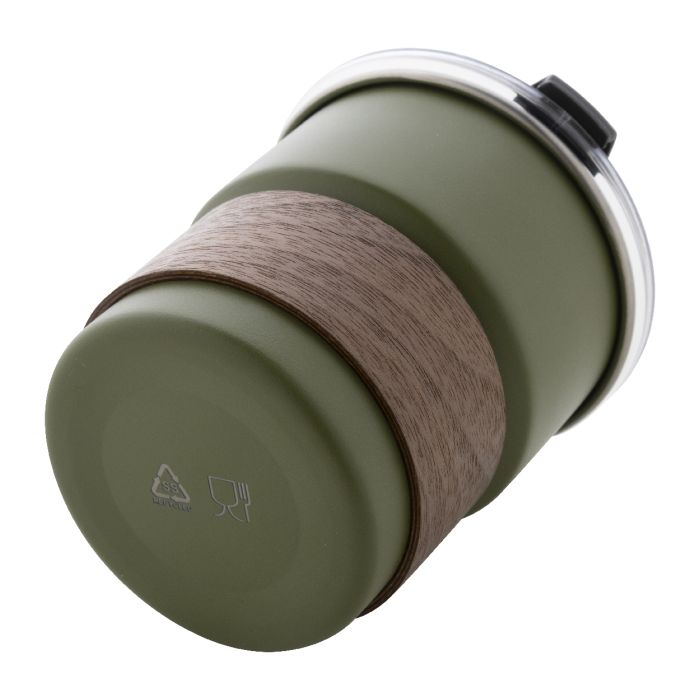 Waffee újrahasznosított rozsdamentes acél utazó pohár, zöld | Reklámajándék, reklámtárgy, céges ajándék, egyedi reklámajándék Reklámajándék | Waffee újrahasznosított rozsdamentes acél utazó pohár, zöld