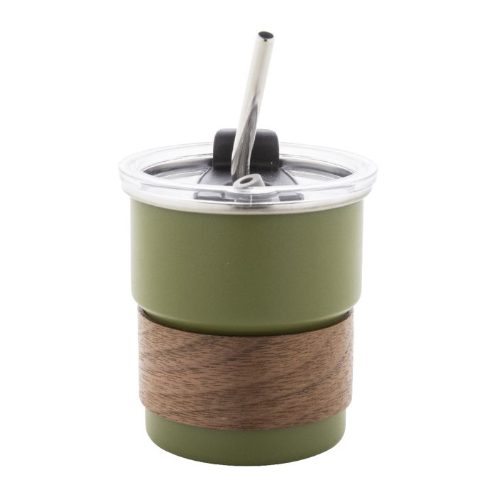 Reklámajándék | Waffee újrahasznosított rozsdamentes acél utazó pohár, zöld