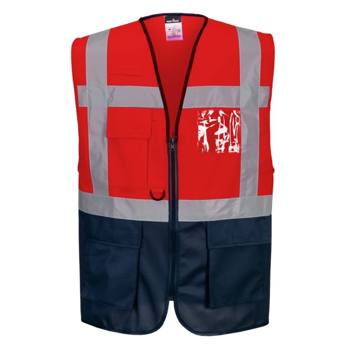 Portwest Warsaw vezetői mellény, piros/navy | Adgift Reklámajándéktól Portwest Warsaw vezetői mellény, piros/navy