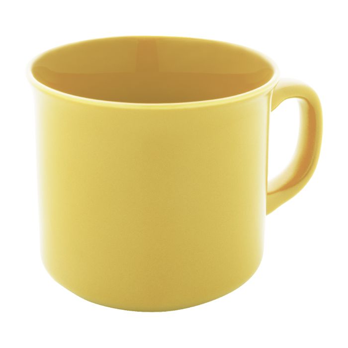 Reklámajándék | Woodstock Flat matt vintage bögre, sárga