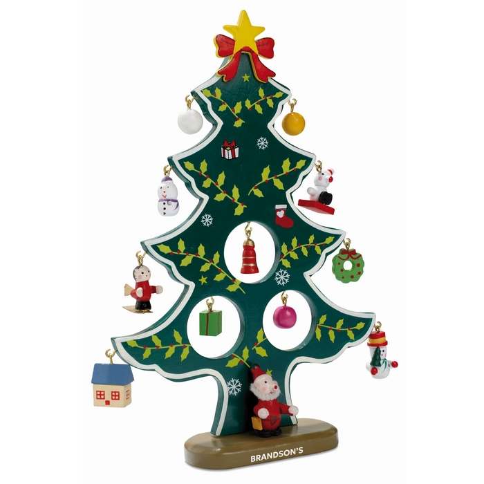Reklámajándék | Woodtree Karácsonyfa alakú fadekoráció, zöld