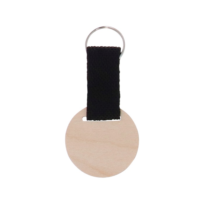 Reklámajándék | Woody Strap egyedi kulcstartó, kör, natúr