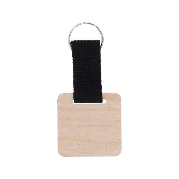 Reklámajándék | Woody Strap egyedi kulcstartó, négyzet, natúr