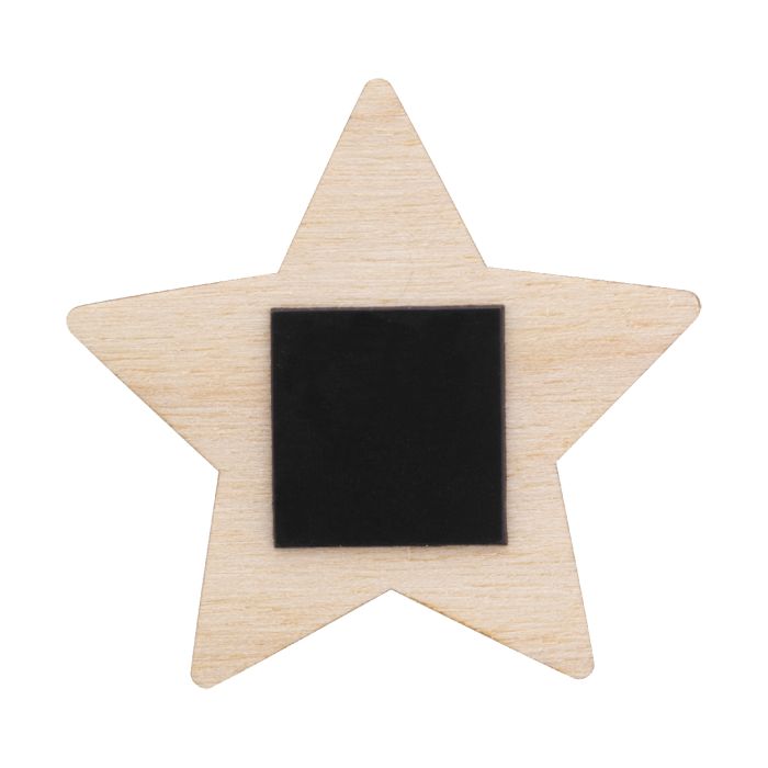 Reklámajándék | Woofri Xmas egyedi karácsonyi hűtőmágnes, csillag, natúr