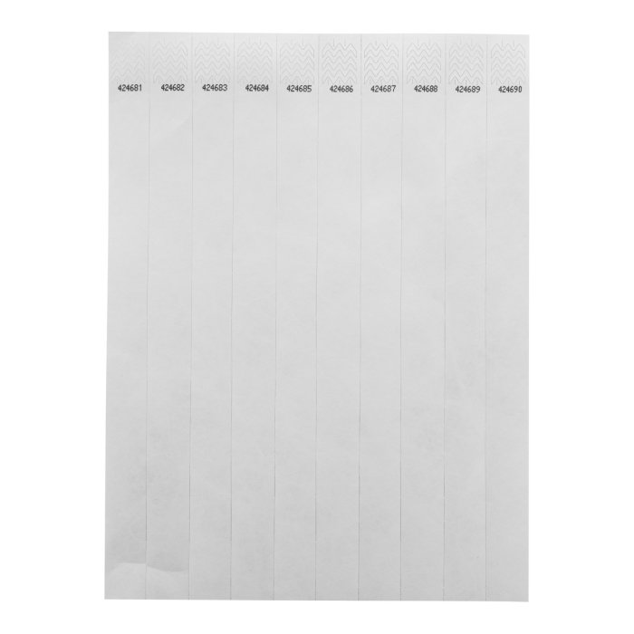 Reklámajándék | Wristvek tyvek karszalagok (10 db), fehér
