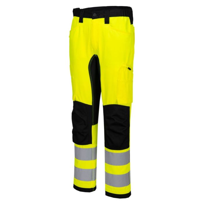 Portwest WX2 ECO Hi-Vis Stretch Trade nadrág, sárga/fekete