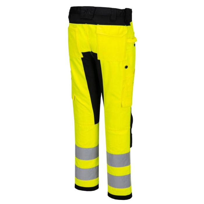 Portwest WX2 ECO Hi-Vis Stretch Trade nadrág, sárga/fekete