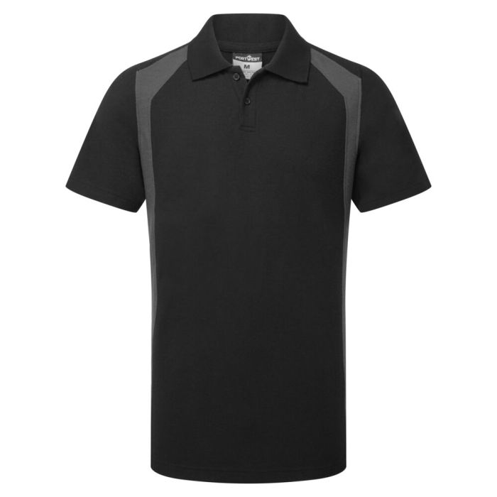 Portwest WX2 PÓLÓING S/S, fekete/szürke | Adgift Reklámajándéktól Portwest WX2 PÓLÓING S/S, fekete/szürke