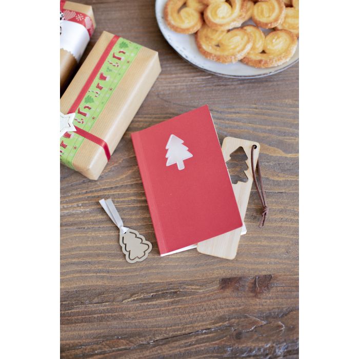 Reklámajándék | Xommark karácsonyi könyvjelző, karácsonyfa, natúr