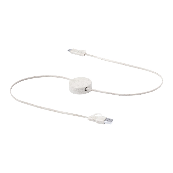 Yarely USB töltőkábel, bézs